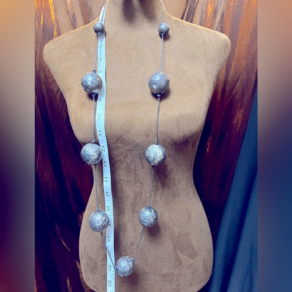 MAJO Designer, metal and mesh wired necklace boho  design